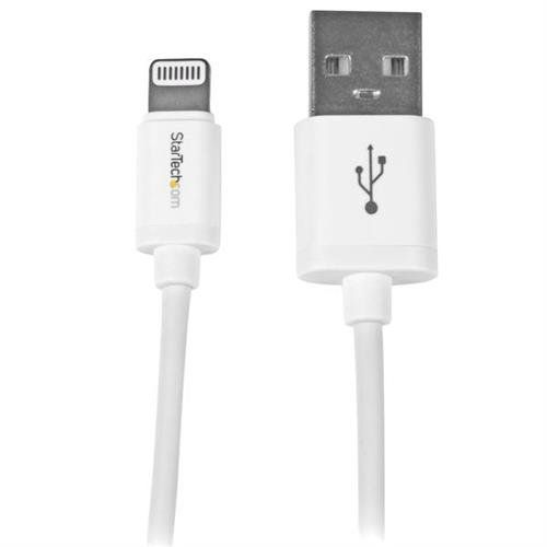 StarTech.com 1 m (3 ft.) USB to Lightning Cable - iPhone / iPad / iPod Charger Cable - High Speed Charging Lightning to USB Cable - Apple MFi Certified - White - Image 1