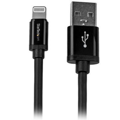 StarTech.com 2 m (6 ft.) USB to Lightning Cable - Long iPhone / iPad / iPod Charger Cable - Lightning to USB Cable - Apple MFi Certified - Black - Thumbnail 2