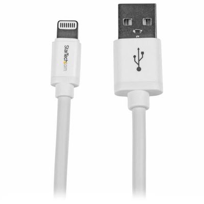 StarTech.com 2 m (6 ft.) USB to Lightning Cable - Long iPhone / iPad / iPod Charger Cable - Lightning to USB Cable - Apple MFi Certified - White 2 m Lightning USB A Male Male White - Thumbnail 2