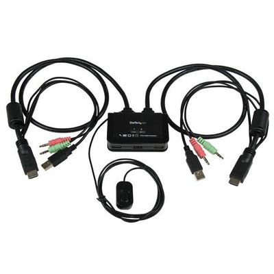 StarTech.com 2 Port USB HDMI Cable KVM Switch with Audio and Remote Switch USB Powered - Thumbnail 2