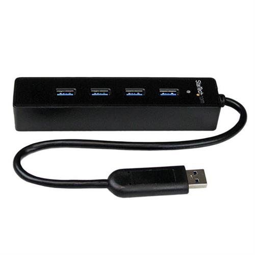 StarTech.com 4 Port Portable SuperSpeed USB 3.0 Hub with Built-in Cable - 5Gbps - Image 1