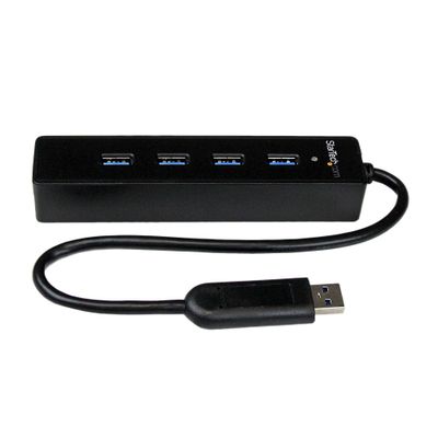 StarTech.com 4 Port Portable SuperSpeed USB 3.0 Hub with Built-in Cable - 5Gbps - Thumbnail 2