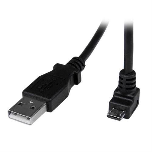 StarTech.com 2m Micro USB Cable - A to Down Angle Micro B - Image 1