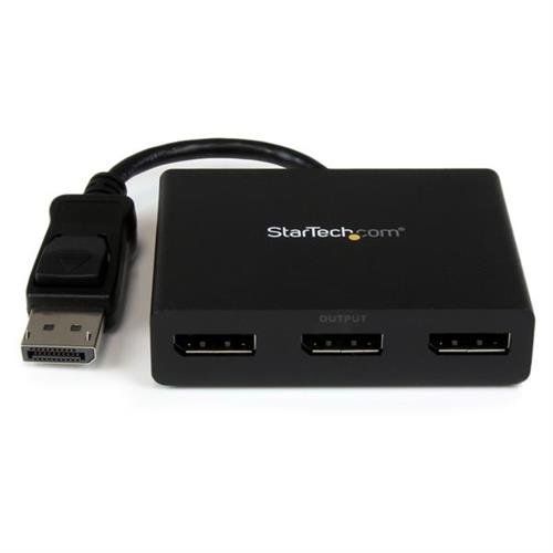 StarTech.com 3-Port Multi Monitor Adapter - DisplayPort 1.2 MST Hub to Dual 4K 30Hz & 1x 1080p - Video Splitter for Extended Desktop Mode on Windows PCs Only - DP to 3x DP Monitors - Image 1