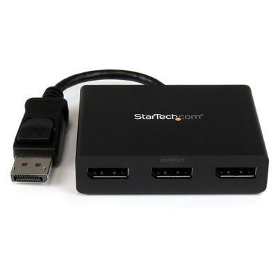 StarTech.com 3-Port Multi Monitor Adapter - DisplayPort 1.2 MST Hub to Dual 4K 30Hz &amp; 1x 1080p - Video Splitter for Extended Desktop Mode on Windows PCs Only - DP to 3x DP Monitors - Thumbnail 2
