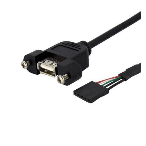 StarTech.com 3 ft Panel Mount USB Cable - USB A to Motherboard Header Cable F/F - Image 1