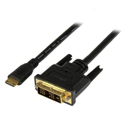 StarTech.com 2m (6.6 ft) Mini HDMI to DVI Cable - DVI-D to HDMI Cable (1920x1200p) - 19 Pin HDMI Mini Male to DVI-D Male - Digital Monitor Cable Adapter M/M - Mini HDMI to DVI Adapter - Thumbnail 2