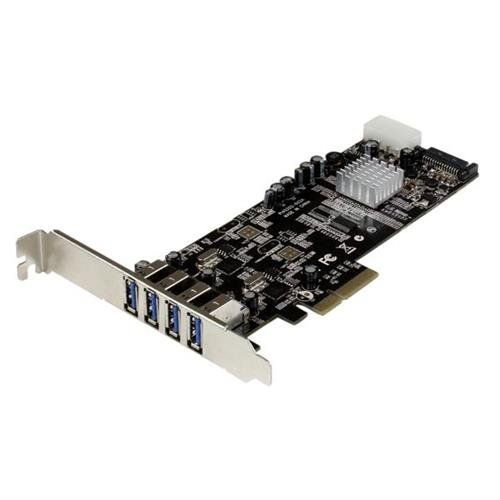 StarTech.com 4 Port PCI Express PCIe SuperSpeed (5Gbps) USB 3.0 Card Adapter w/ 2 Dedicated 5Gbps Channels - UASP - SATA / LP4 Power PCIe USB 3.2 Gen 1 (3.1 Gen 1) Full-height / Low-profile PCIe 2.0 3 m CE FCC - Image 1