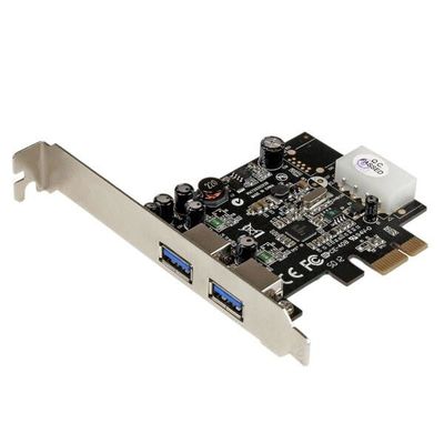 StarTech.com 2 Port PCI Express PCIe SuperSpeed (5Gbps) USB 3.0 Card Adapter with UASP - LP4 Power - Thumbnail 2