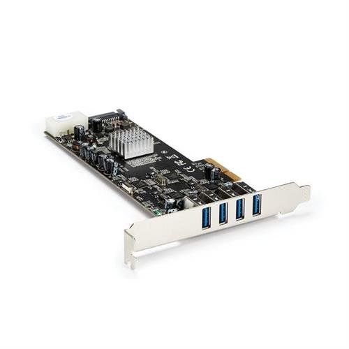 StarTech.com 4 Port USB 3.0 PCIe Card w/ 4 Dedicated 5Gbps Channels (USB 3.2 Gen 1) - UASP - SATA / LP4 Power - PCI Express Adapter Card - Image 1