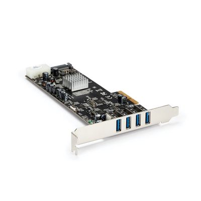 StarTech.com 4 Port USB 3.0 PCIe Card w/ 4 Dedicated 5Gbps Channels (USB 3.2 Gen 1) - UASP - SATA / LP4 Power - PCI Express Adapter Card - Thumbnail 2