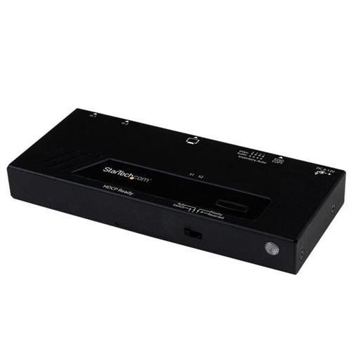StarTech.com 2 Port HDMI Switch w/ Automatic and Priority Switching - 1080p - TAA HDMI Aluminium Plastic Black 10 m 1280 x 720 (HD 720) 1920 x 1080 (HD 1080) 1920 x 1200 (WUXGA) 1080p 720p - Image 1