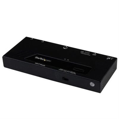 StarTech.com 2 Port HDMI Switch w/ Automatic and Priority Switching - 1080p - TAA HDMI Aluminium Plastic Black 10 m 1280 x 720 (HD 720) 1920 x 1080 (HD 1080) 1920 x 1200 (WUXGA) 1080p 720p