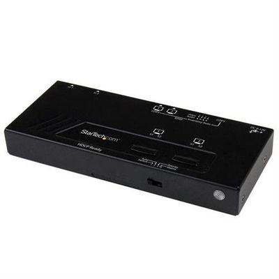 StarTech.com 2X2 HDMI Matrix Switch w/ Automatic and Priority Switching 1080p - TAA HDMI Aluminium Plastic Black 10 m 1280 x 720 (HD 720) 1920 x 1080 (HD 1080) 1920 x 1200 (WUXGA) 1080p 720p