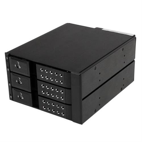StarTech.com 3 Bay Aluminum Trayless Hot Swap Mobile Rack Backplane for 3.5in SAS II/SATA III - 6 Gbps HDD - Image 1