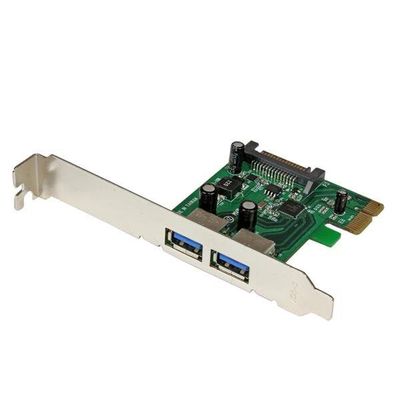 StarTech.com 2 Port PCI Express PCIe SuperSpeed (5Gbps) USB 3.0 Card Adapter with UASP - SATA Power - TAA PCIe USB 3.2 Gen 1 (3.1 Gen 1) Low-profile PCIe 2.0 Green Metallic CE FCC TAA REACH - Thumbnail 2