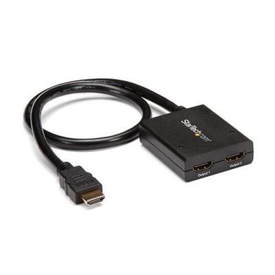 StarTech.com 4K HDMI 2-Port Video Splitter 1x2 HDMI Splitter Powered by USB or Power Adapter 4K 30Hz