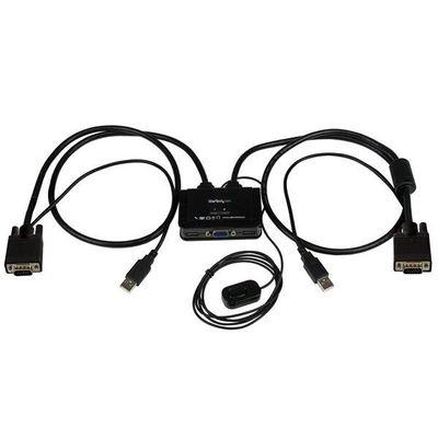 StarTech.com 2 Port USB VGA Cable KVM Switch - USB Powered with Remote Switch - Thumbnail 2