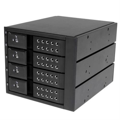 StarTech.com 4 Bay Aluminum Trayless Hot Swap Mobile Rack Backplane for 3.5in SAS II/SATA III - 6 Gbps HDD - Image 1