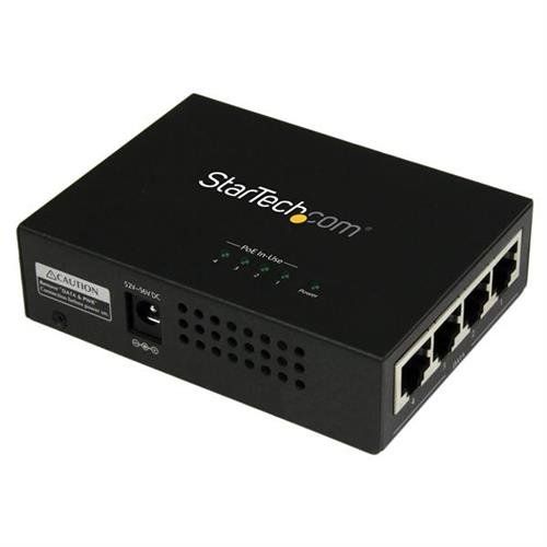 StarTech.com 4-Port Gigabit Midspan - PoE+ Injector - 802.3at/af - TAA - Image 1