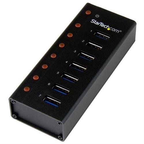 StarTech.com 7-Port USB 3.0 Hub (5Gbps) - Desktop or Wall-Mountable Metal Enclosure - Image 1
