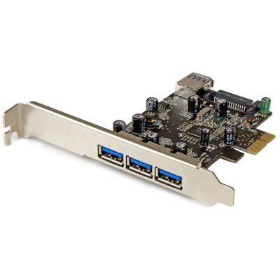 StarTech.com 4-Port PCI Express USB 3.0 Card - 5Gbps PCIe USB 3.2 Gen 1 (3.1 Gen 1) Full-height / Low-profile PCI 2.0 Black Stainless steel 3 m - Thumbnail 2