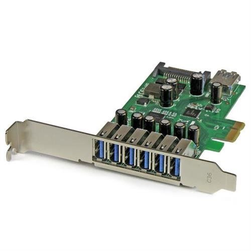 StarTech.com 7-Port PCI Express USB 3.0 Card - 5Gbps - Standard and Low-Profile Design - TAA PCIe SATA USB 3.2 Gen 1 (3.1 Gen 1) Full-height / Low-profile Green Metallic 3 m 1920042 h - Image 1