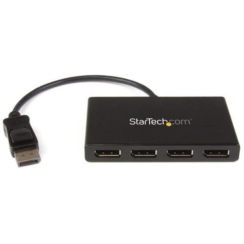 StarTech.com 4-Port Multi Monitor Adapter - DisplayPort 1.2 MST Hub - 4x 1080p - DisplayPort Video Splitter for Extended Desktop Mode on Windows PCs Only - DP to Quad DP Monitors DisplayPort 4x DisplayPort 3840 x 2160 pixels Black Plastic 30 Hz - Image 1