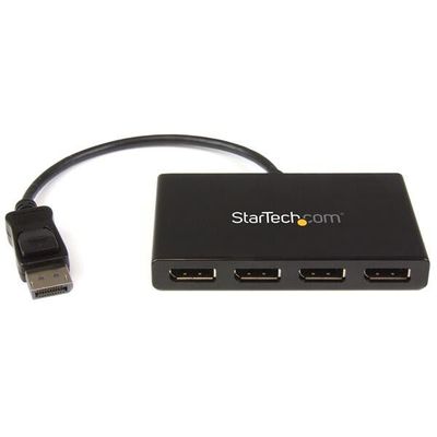 StarTech.com 4-Port Multi Monitor Adapter - DisplayPort 1.2 MST Hub - 4x 1080p - DisplayPort Video Splitter for Extended Desktop Mode on Windows PCs Only - DP to Quad DP Monitors DisplayPort 4x DisplayPort 3840 x 2160 pixels Black Plastic 30 Hz - Thumbnail 2
