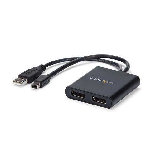 StarTech.com 2-Port Multi Monitor Adapter - Mini DisplayPort to 2x DisplayPort MST Hub - Dual 4K 30Hz - Video Splitter for Extended Desktop Mode on Windows PCs Only - mDP 1.2 to 2x DP - Image 1