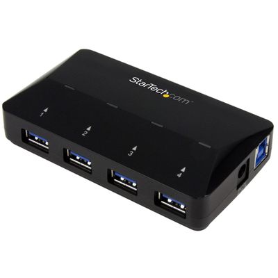 StarTech.com 4-Port USB 3.0 Hub (5Gbps) plus Dedicated Charging Port - 1 x 2.4A Port - Thumbnail 2