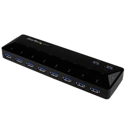 StarTech.com 10-Port USB 3.0 Hub with Charge and Sync Ports - 5Gbps - 2 x 1.5A Ports - Image 1