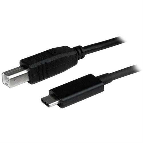 StarTech.com 3ft (1m) USB-B to USB-C Cable Data Cord USB 2.0 USB-C Data Transfer Cable 1 m USB C USB B USB 2.0 Male/Male Black - Image 1