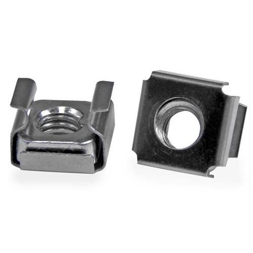 StarTech.com 100-Pack M6 Cage Nuts and Installation Tool for 19" or 10" Server Racks Cabinets and Enclosures Silver - TAA - Image 1
