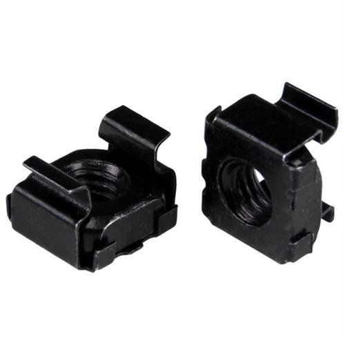 StarTech.com 100-Pack M6 Square Hole Cage Nuts and Installation Tool for 19" or 10" Server Racks Cabinets and Enclosures Black - TAA - Image 1