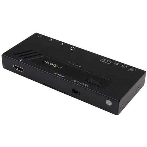 StarTech.com 4-Port HDMI Automatic Video Switch - 4K with Fast Switching - TAA HDMI Black 30 Hz 1280 x 720 (HD 720) 1920 x 1080 (HD 1080) 1920 x 1200 (WUXGA) 2560 x 1600 (WQXGA) 1080p Activity Power - Image 1
