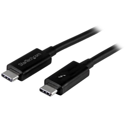 StarTech.com 3.3ft (1m) Thunderbolt 3 Cable 20Gbps 100W PD 4K Thunderbolt Certified Compatible with Thunderbolt 4/USB 3.2/DisplayPort Male Male 1 m 20 Gbit/s Black Nickel - Thumbnail 2
