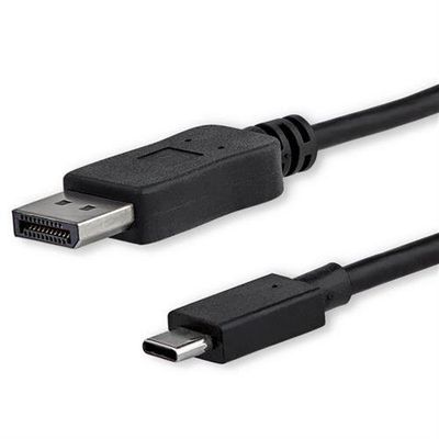 StarTech.com 3.3ft (1m) USB C to DisplayPort 1.2 Cable 4K 60Hz - USB-C to DisplayPort Adapter Cable - HBR2 - USB Type-C DP Alt Mode to DP Monitor Video Cable - Works with Thunderbolt - Black