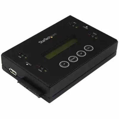 StarTech.com 1:1 Standalone Hard Drive and USB Flash Disk Duplicator and Eraser USB Thumb Drive and SATA HDD/SSD Disk Cloner and Eraser Hardrive Copier/Sanitizer/Wiper LCD display TAA