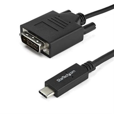 StarTech.com 6.6 ft (2m) USB-C to DVI Cable - 1920 x 1200 - Black 2 m USB Type-C DVI-D Male Male Straight