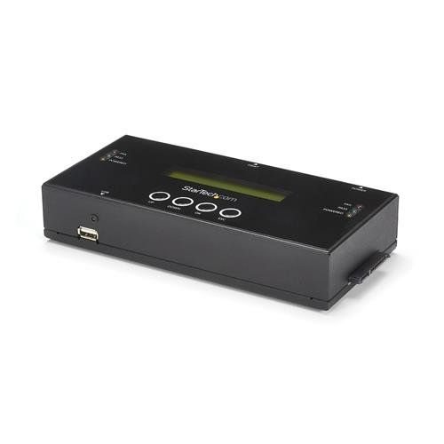StarTech.com 1:1 Standalone Hard Drive Duplicator and Eraser SAS and SATA HDD/SSD Cloner/Copier Hard Disk Duplicator/Sanitizer Harddrive Wiper LCD Display Toolless No PC Required - TAA Compliant - Image 1