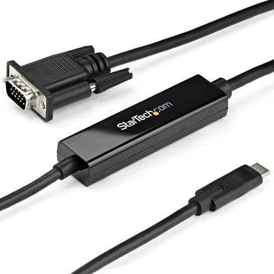 StarTech.com 3ft/1m USB C to VGA Cable - 1920x1200/1080p USB Type C to VGA Video Active Adapter Cable - Thunderbolt 3 Compatible - Laptop to VGA Monitor/Projector - DP Alt Mode HBR2 - Thumbnail 2