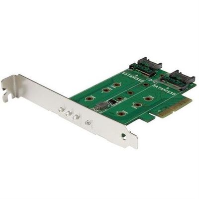 StarTech.com 3-Port M.2 SSD (NGFF) Adapter Card - 1 x PCIe (NVMe) M.2 2 x SATA III M.2 - PCIe 3.0 - TAA