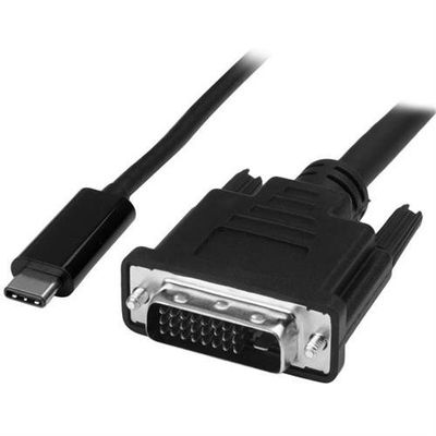 StarTech.com 3.3 ft (1m) USB-C to DVI Cable - 1920 x 1200 - Black 1 m USB Type-C DVI-D Male Male Straight