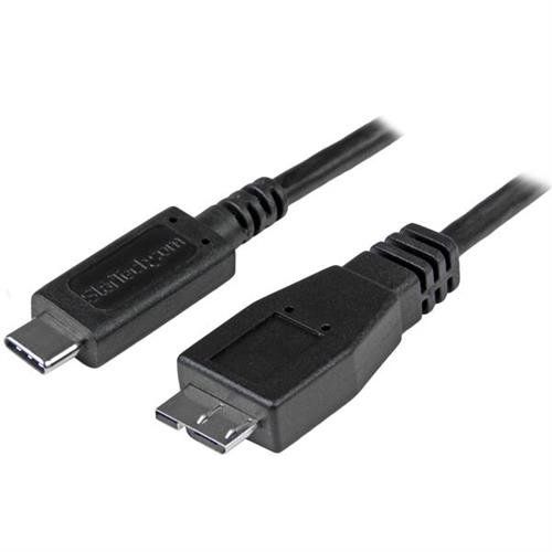 StarTech.com 1.6ft (50cm) USB-C to Micro USB-B Cable USB 10Gbps Data Cord 3A USB C to Micro-B Data Transfer Cable - Image 1