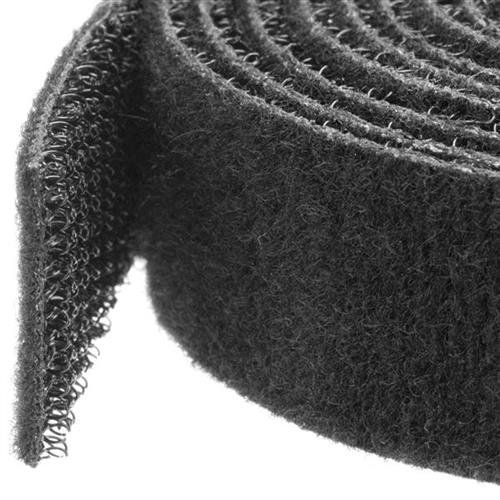 StarTech.com 100ft (30.5m) Hook and Loop Roll Black Cut-to-Size Reusable Cable Ties Bulk Industrial Wire Fastener Tape Adjustable Fabric Wraps Reusable Self Gripping Cable Management Straps - Image 1