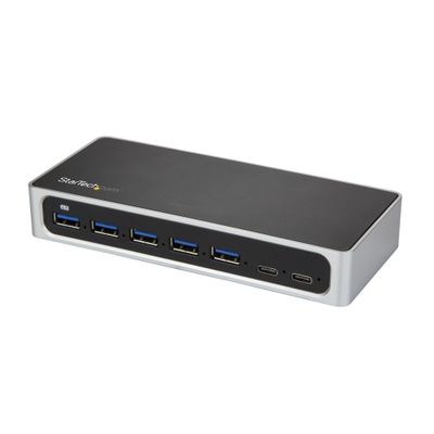 StarTech.com 7 Port USB C Hub with Fast Charge Port - USB-C to 5x USB-A 2x USB-C (USB 3.0 SuperSpeed 5Gbps) - Self Powered USB 3.2 Gen 1 Type-C Hub w/ Power Adapter - Desktop/Laptop Hub - Thumbnail 2