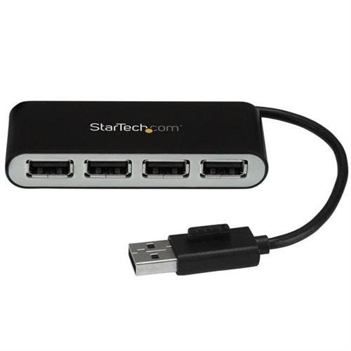 StarTech.com 4-Port Portable USB 2.0 Hub with Built-in Cable - Image 1