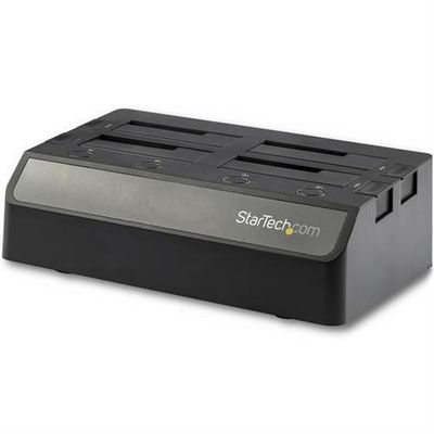 StarTech.com 4-Bay USB to SATA Hard Drive Docking Station USB 10Gbps External 2.5" & 3.5" SSD / HDD Dock SATA III Hot-Swap Hard Drive Bay Top-Loading