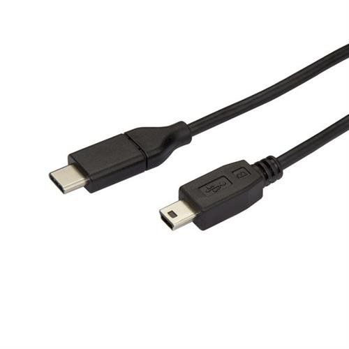 StarTech.com 6.6ft (2m) USB-C to Mini-USB Cable Data Cord USB 2.0 USB-C Data Transfer Cable - Image 1